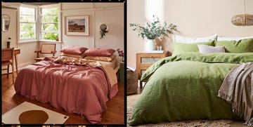 two linen bedding sets