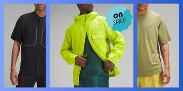 lululemon hiking shirt and windbreaker with on sale badge