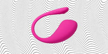 pink bluetooth sex toy on wavy background