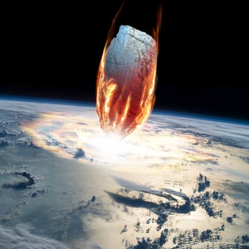 a massive asteroid enters earths atmosphere and impacts the planet
