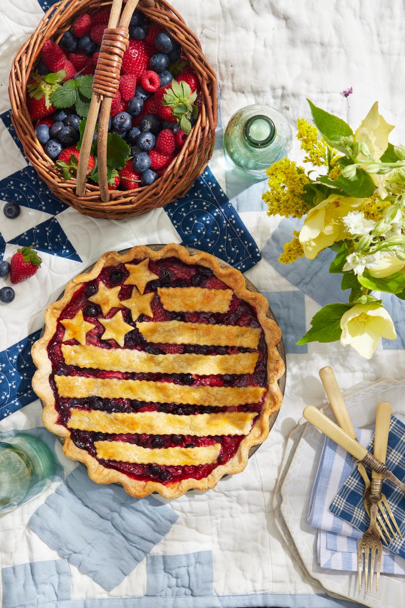 mixed berry flag pie