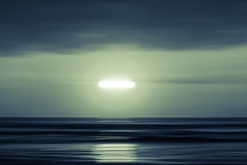 moon over the ocean abstract