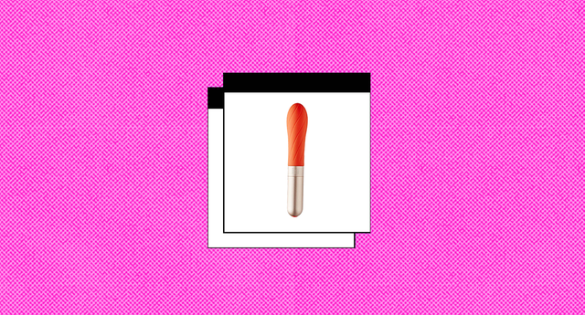 orange vibrator on pink background