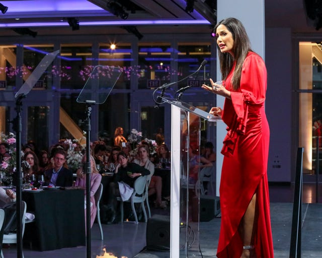 padma lakshmi giving a speech