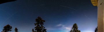 trails in the night sky left by bluewalker 3 over the observatorio astronomico nacional, san pedro martir, mexico, observed on 12 november 2022 the breaks in the trail are caused by breaks between the exposures that were stacked to create this image