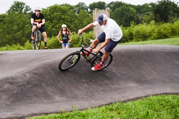 bmx bike on a pump track