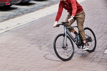 a person riding a bicycle