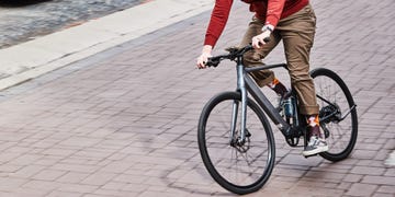 a person riding a bicycle