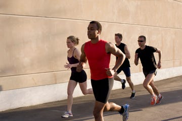 runners jogging together