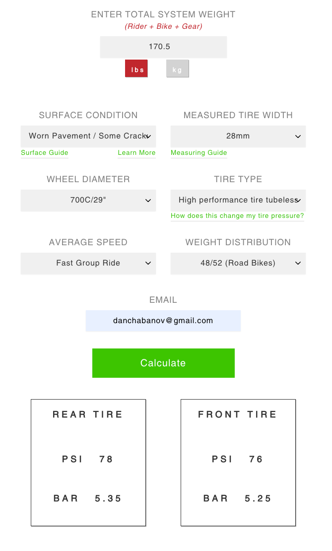 tire pressure