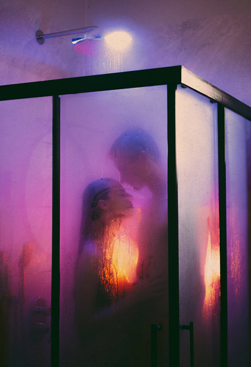 two people taking a shower together
