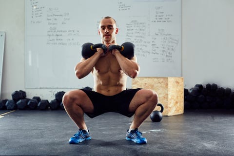 squats with kettlebells