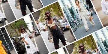 a collage of women wearing summer outfits in a roundup of the best summer outfit ideas 2024