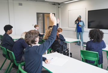 a group of people in a classroom