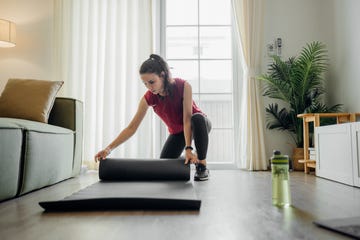 woman doing an online exercise training