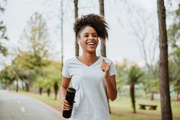 woman running in the park