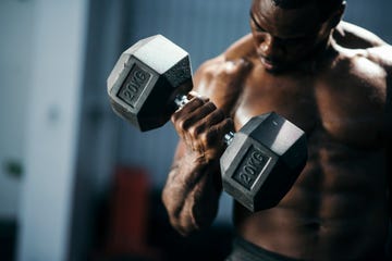 young bodybuilder working out