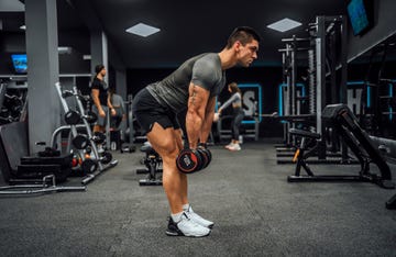 young man training in the gym