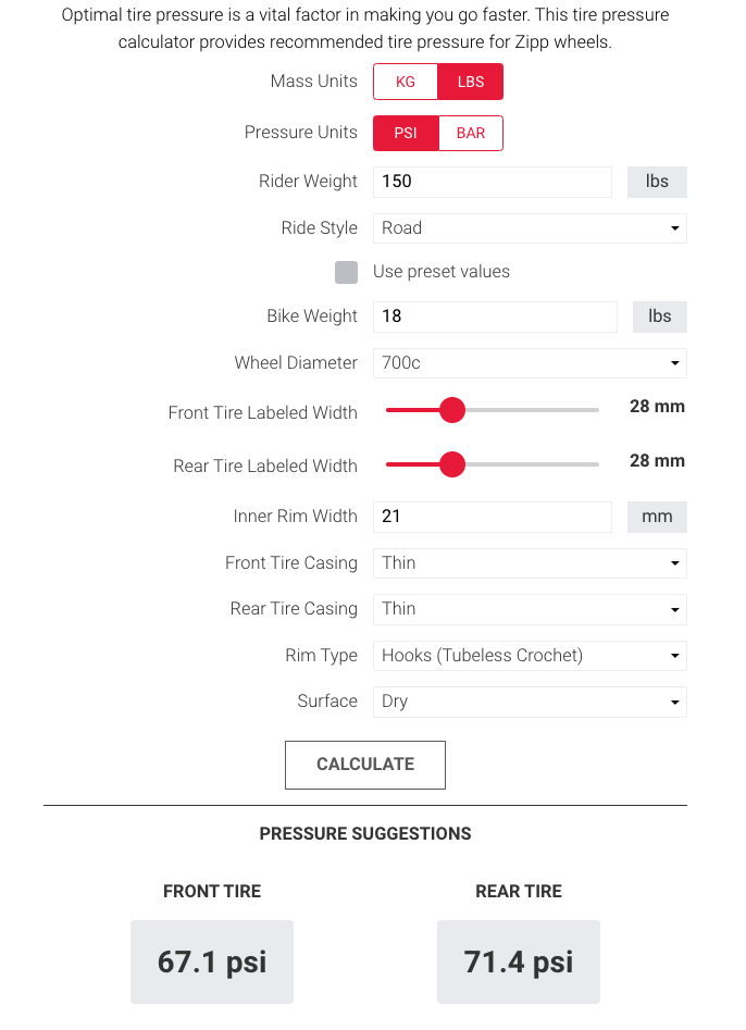 tire pressure