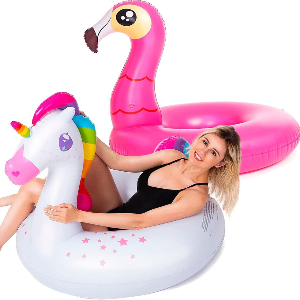 Pack of 2 Inflatable Unicorn and Flamingo 