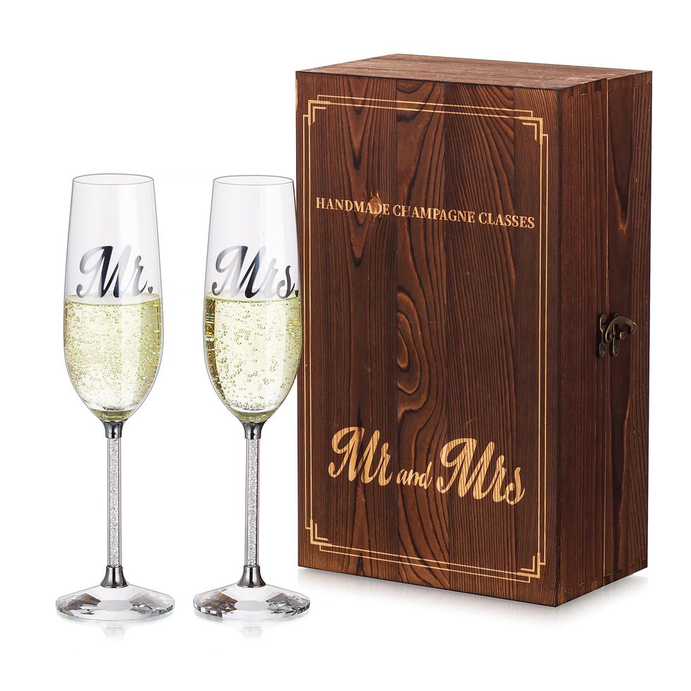 NUPTIO Crystal Champagne Flutes Glasses