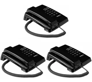 Kit 3 Aparelho Telefone Com Fio Intelbras Tc 50 Mesa Parede