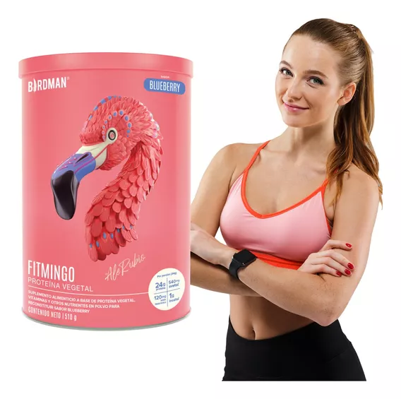 Suplemento En Polvo Birdman Fitmingo Protein Blueberry 510g