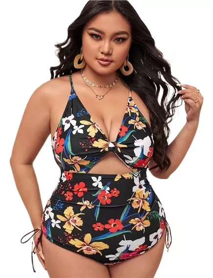 W Traje De Baño Para Gorditas Curvy Blusón Falda Y Short