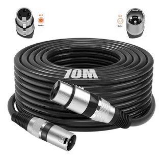 Cddgl 10 Metros Cable Xlr Balanceado Canon Cable Plug Dmx Audio Cable De Audio Hifi Conector Xlr A Toma Xlr - Conector Metálico Con Mecanismo De Encaje A Presión Y Funda De Nailon