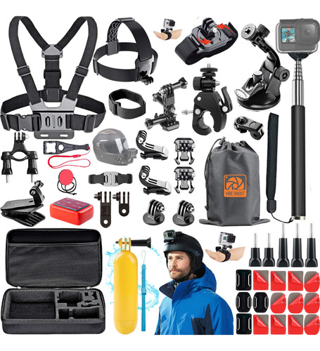 Kit Aventura P Gopro Hero 9 10 11 Completo Mosquetão Bastão