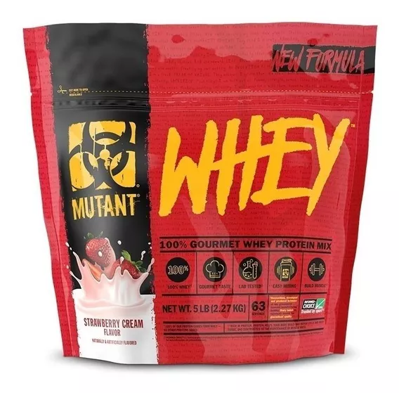 Suplemento Mutant Whey sabor crema de fresa de 2.27kg