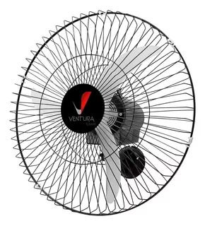 Ventilador de parede Venti-Delta Parede Oscilante com 3 pás estrutura preto, 60cm de diâmetro 127V/220V