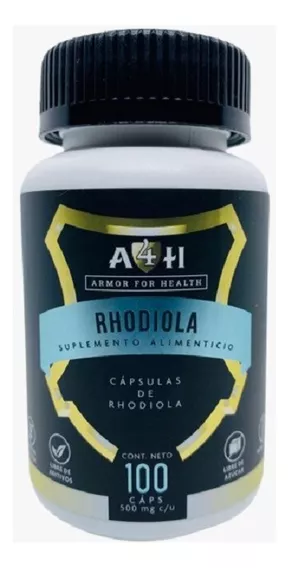 Rhodiola 100 Cápsulas D 500mg A4h Armor For Health Sabor Sin Sabor