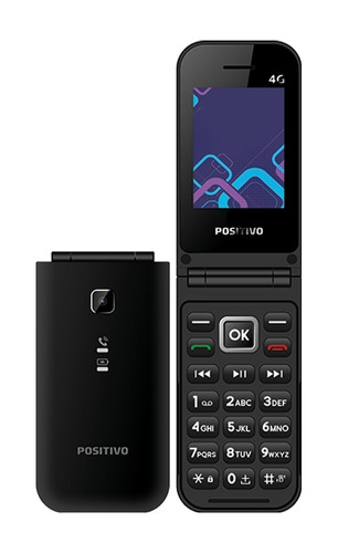 Featurephone Positivo P51 4g Rádio Botão Sos 2 Sim- Preto