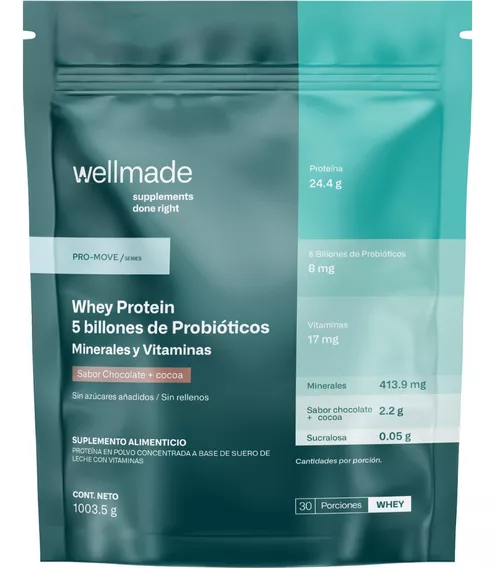 Suplemento Polvo Wellmade Proteina Whey 1kg Chocolate