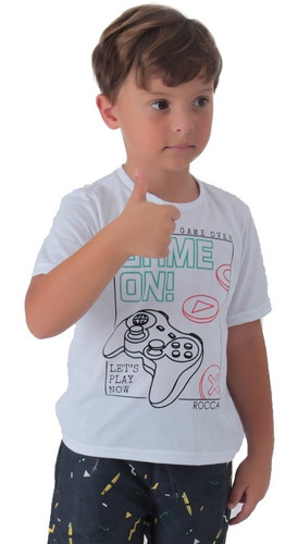 Camisa Blusa Infantil/juvenil Algodão Penteado Video Game