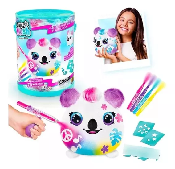 Pelucia Na Lata Koala Airbrush Squishy Plush Fun F0110-6