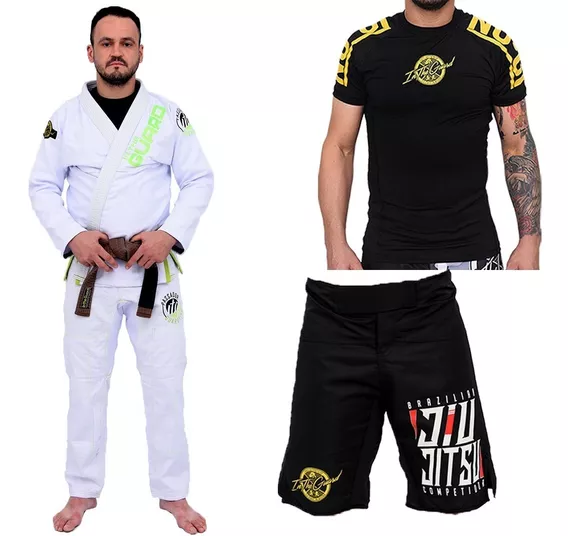 Kimono Jiu Jitsu Trançado, Rash Guards Bjj,  Bermuda Mma.