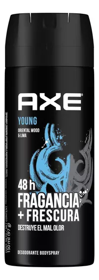 Axe desodorante en aerosol para hombre young 48 horas de máxima frescura y fragancia masculina 150 mL