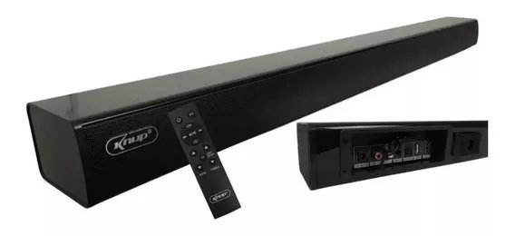 Barra De Som Soundbar Bluetooth Knup 6037bh Preta 110v/220v Cor Preto Frequência 90Hz ~ 15KHz