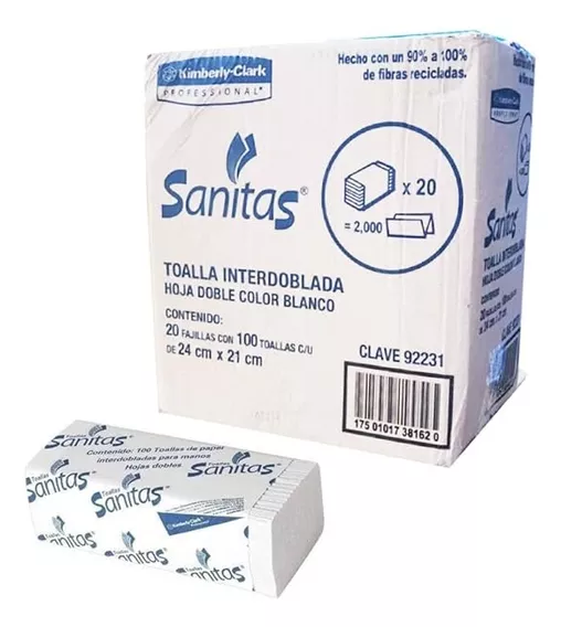 Sanitas Toalla Desechable Caja Con 20 Paquetes, Facturamos 