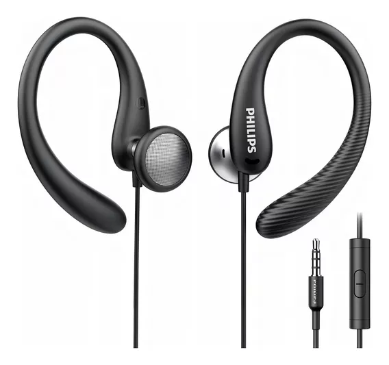 Fones de ouvido Philips com ganchos de ouvido, fones de ouvido com orelha