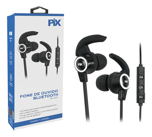 Fone De Ouvido Sem Fio Original Pix Bluetooth Preto