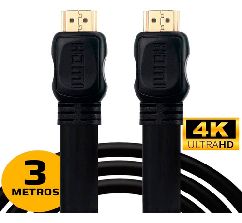 Cabo Hdmi 2.0 Flat Multilaser Cor Preto