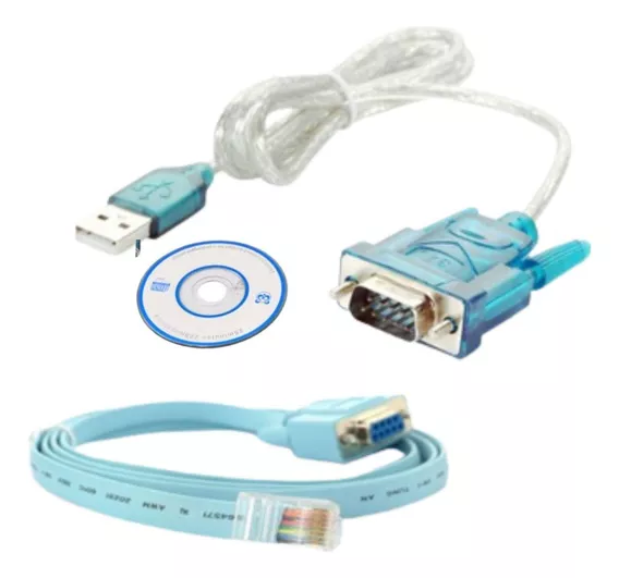 Kit Cabo Console Db9 X Rj45 + Cabo Serial Rs232 Db9 X Usb