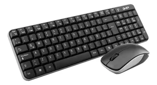 Kit de teclado y mouse inalámbrico Ghia GT4000NA Español de color negro y gris