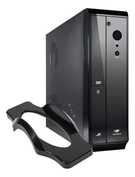 Gabinete Slim C3 Tech Dt-110bk - Micro Atx, Preto, Com Fonte