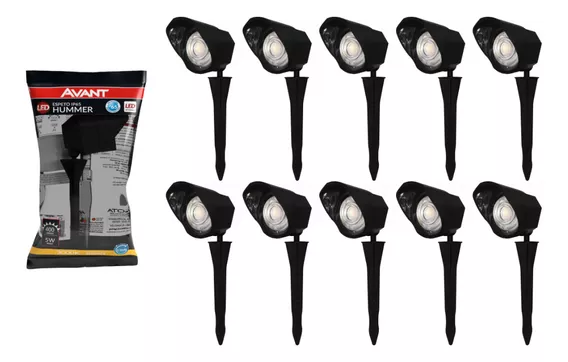 Kit 10 Espeto Led Hummer 5w Ip65 Bivolt Avant Quente 3000k Carcaça Preto Luz Branco-quente 3000k 110v/220v