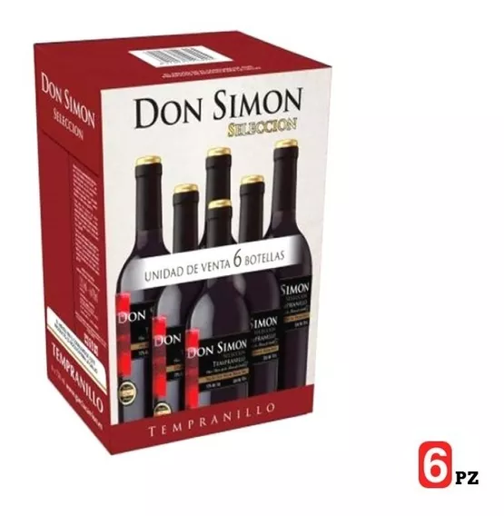 6 Pz Vino Tinto Don Simon Tempranillo 750 Ml