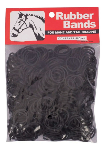 Elástico P/ Crina E Rabo De Cavalo Rubber Bands 500 Un Preto